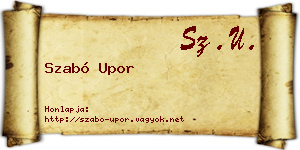 Szabó Upor névjegykártya